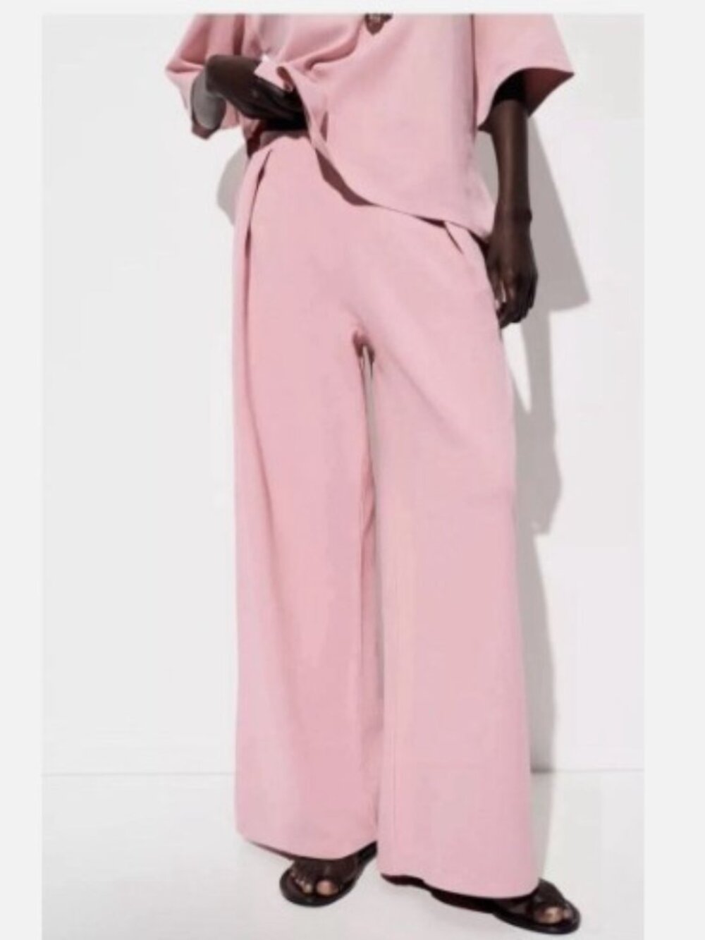 NWT S ZARA Wide leg pink sweats